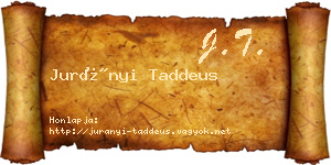 Jurányi Taddeus névjegykártya